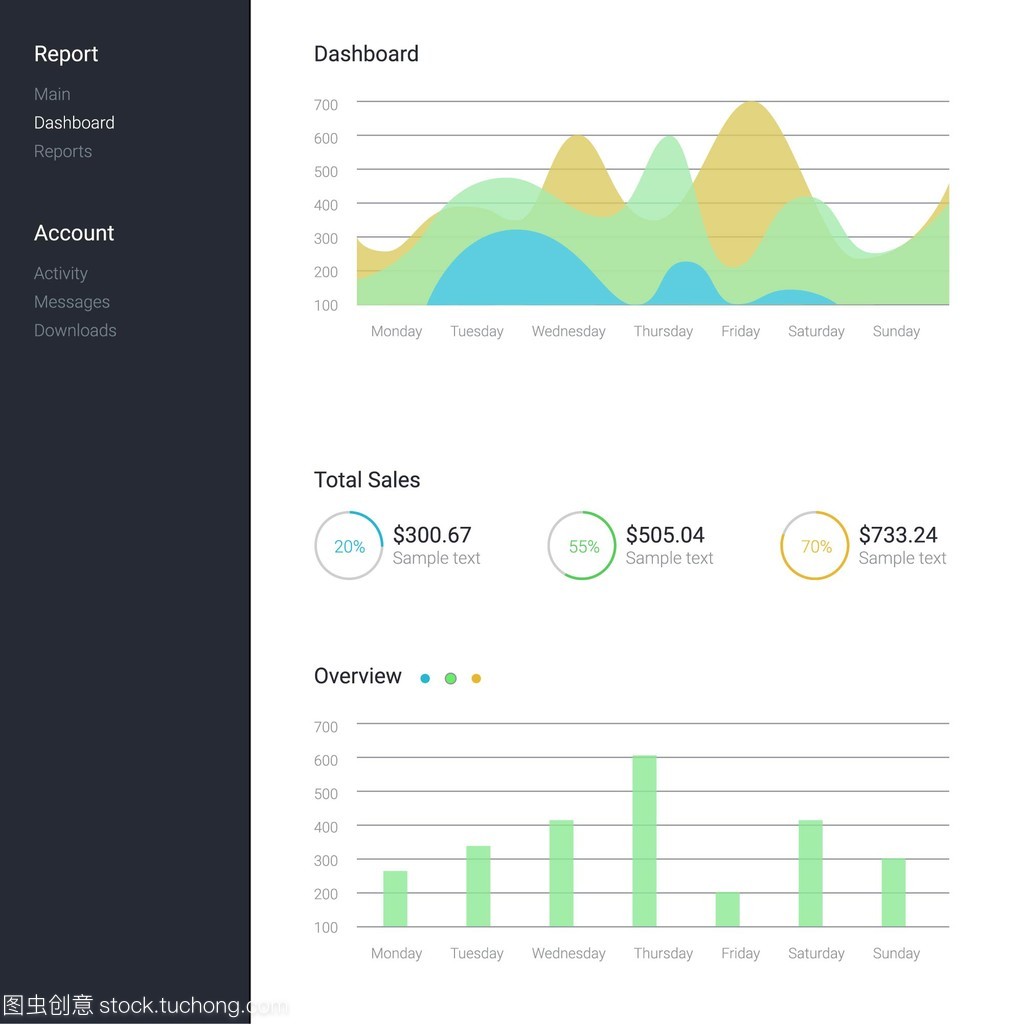 信息图表仪表板 平面设计与数据处理的完美融合